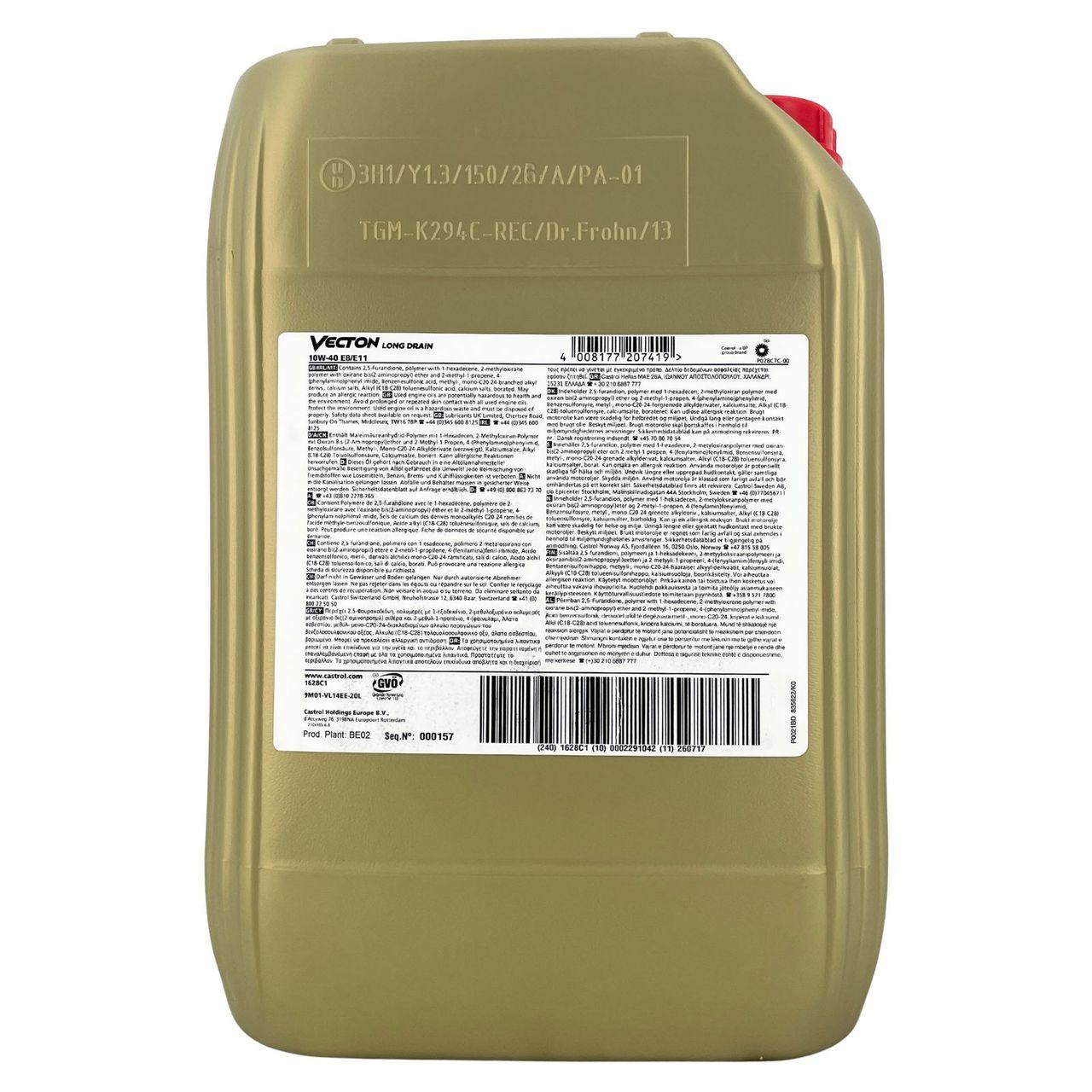 Castrol Vecton Long Drain 10W-40 E8/E11 20 Liter