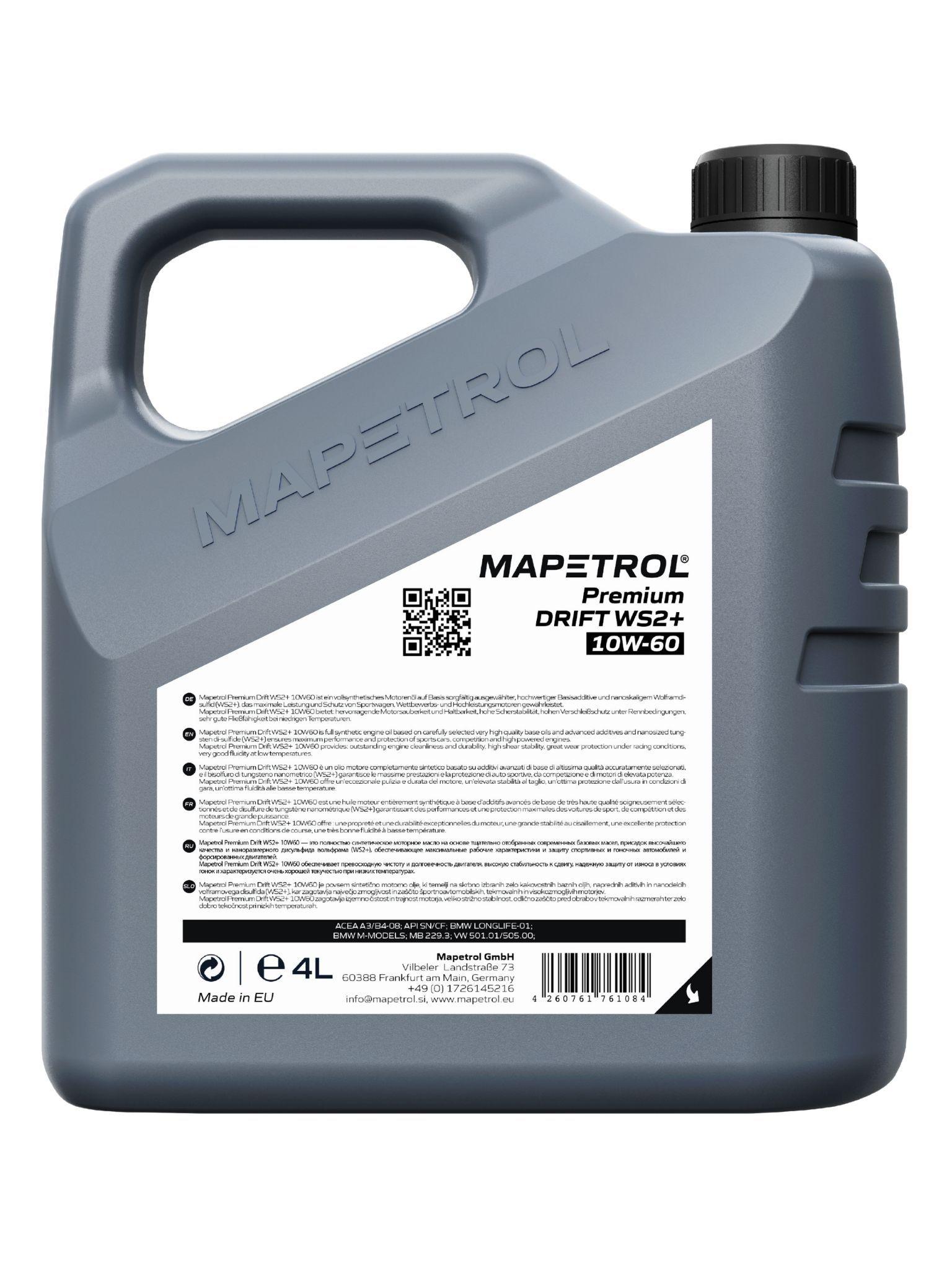 Mapetrol Premium Drift WS2+ 10W-60 4 Liter