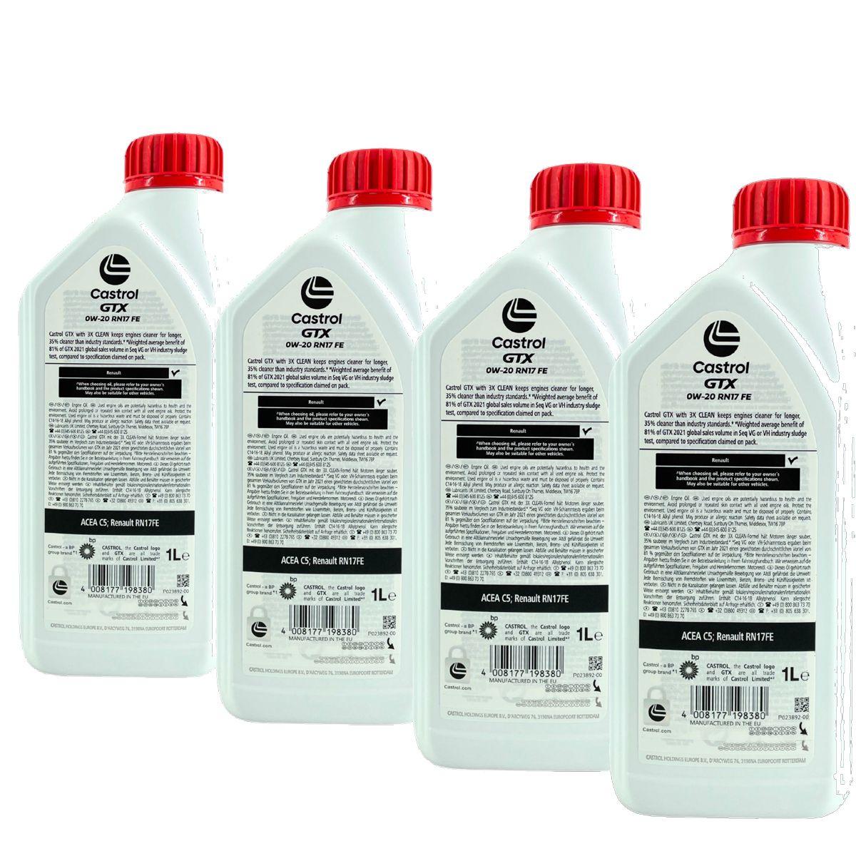 Castrol GTX 0W-20 RN17 FE 4x1 Liter