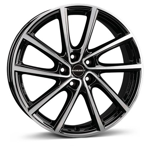 BORBET DESIGN V black polished glossy 7.0Jx19 5x112 ET43