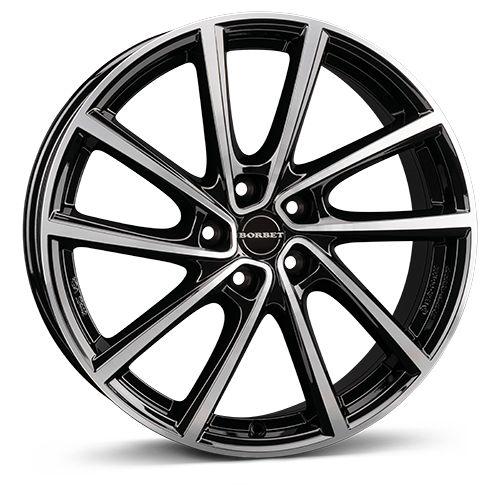 BORBET DESIGN V black polished glossy 7.0Jx19 5x114.3 ET45