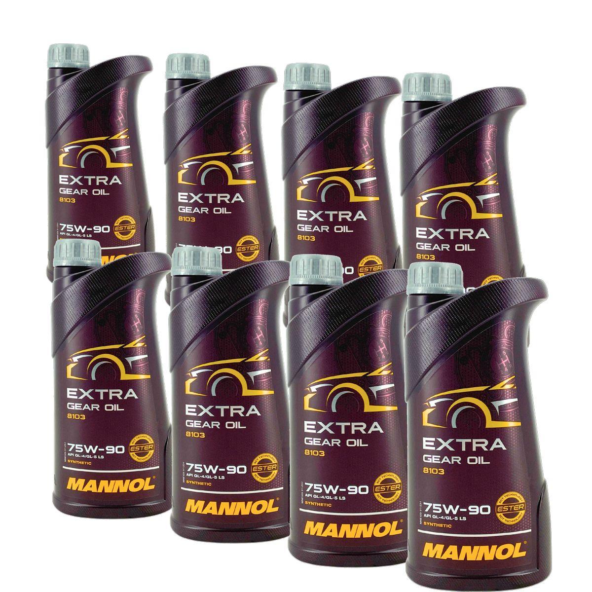 Mannol Extra Gear Oil Getriebeöl 75W-90 GL-4/GL-5 LS 8x1 Liter