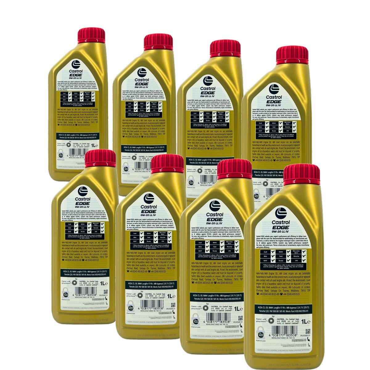 Castrol Edge 0W-20 LL IV 8x1 Liter