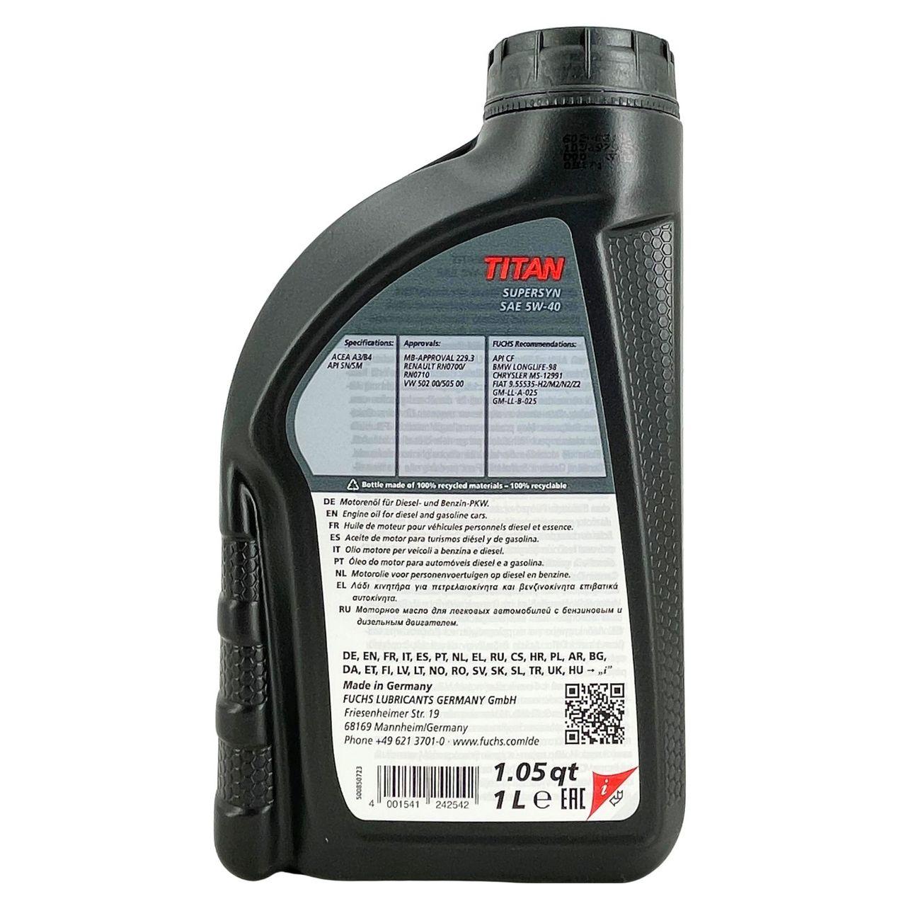 Fuchs Titan Supersyn 5W-40 1 Liter