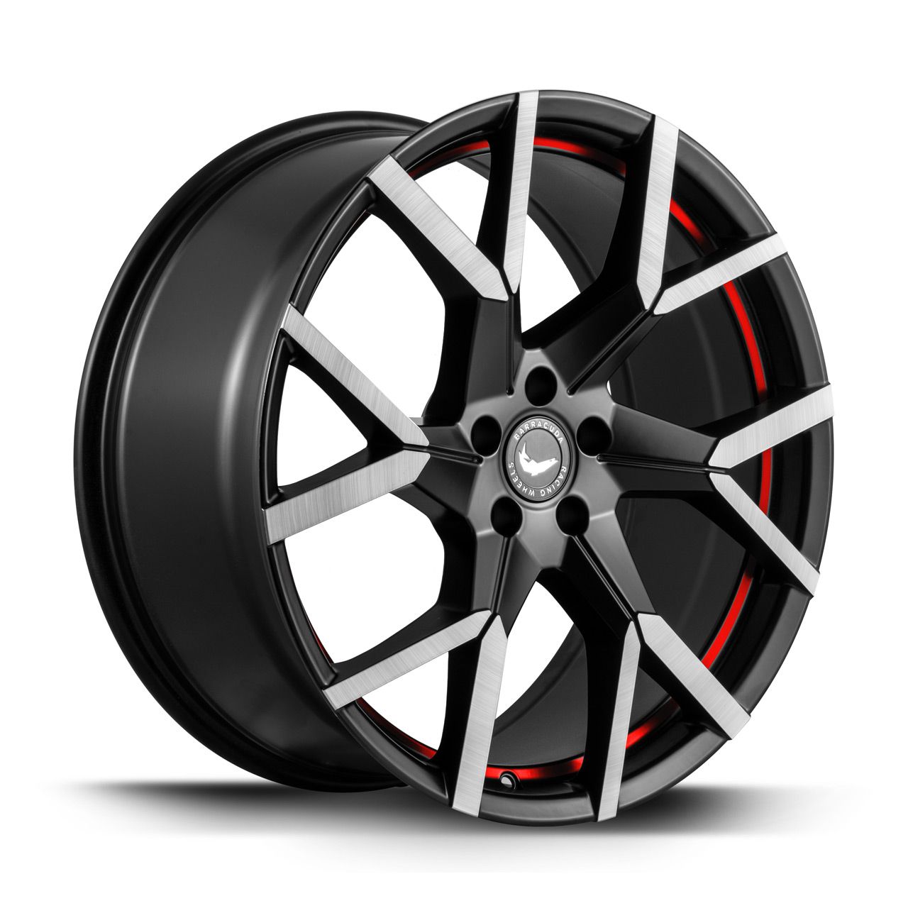 BARRACUDA TZUNAMEE EVO Dark Gunmetal brushed undercut Trimline red 9.0Jx20 5x108 ET40