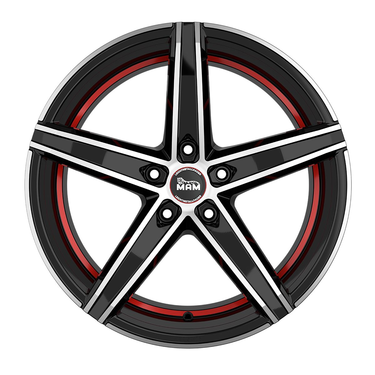 MAM MAM OX-18 black front polished red inside 8.5Jx19 5x120 ET35