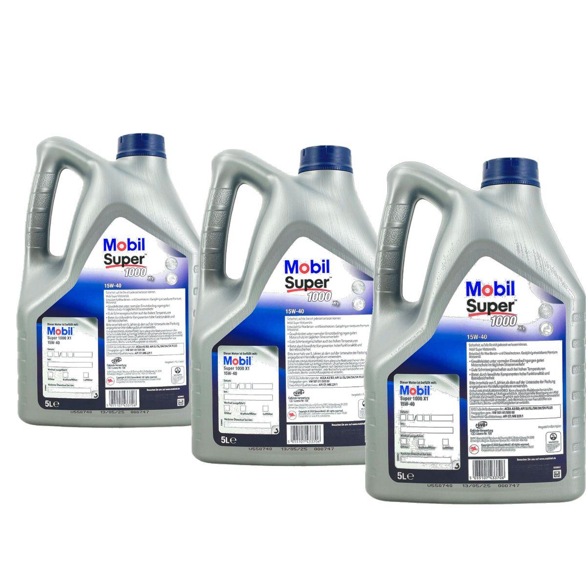 Mobil Super 1000 X1 15W-40 3x5 Liter