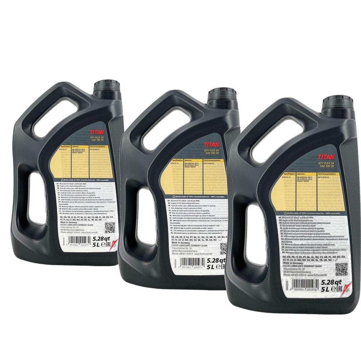 Fuchs Titan GT1 Flex 34  5W-30 3x5 Liter