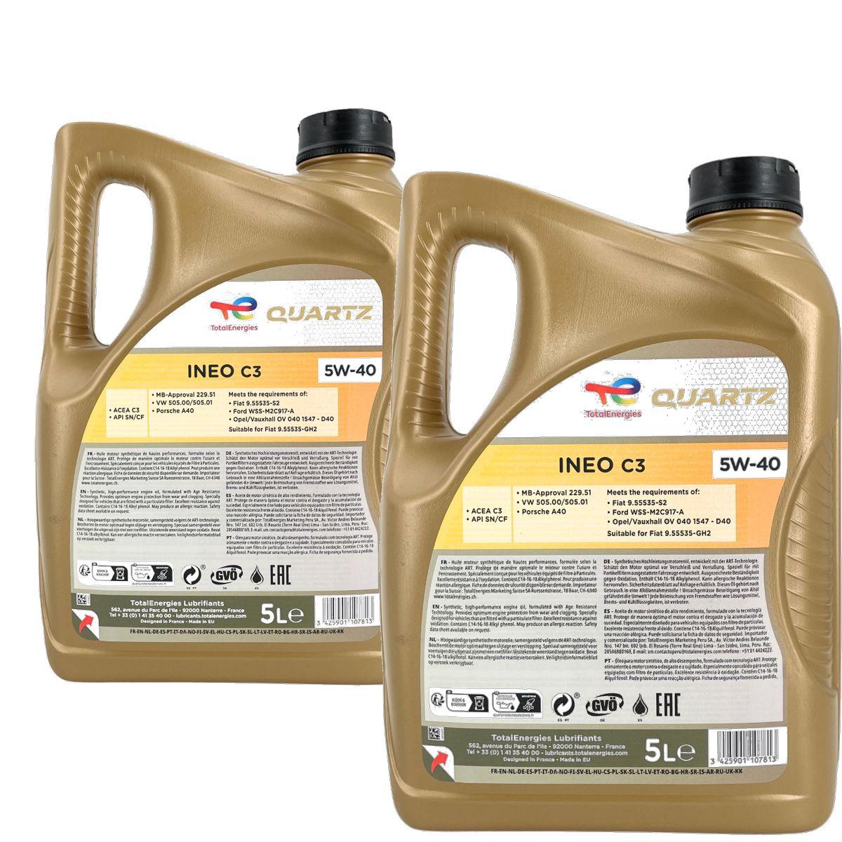 Total Quartz Ineo C3 5W-40 2x5 Liter