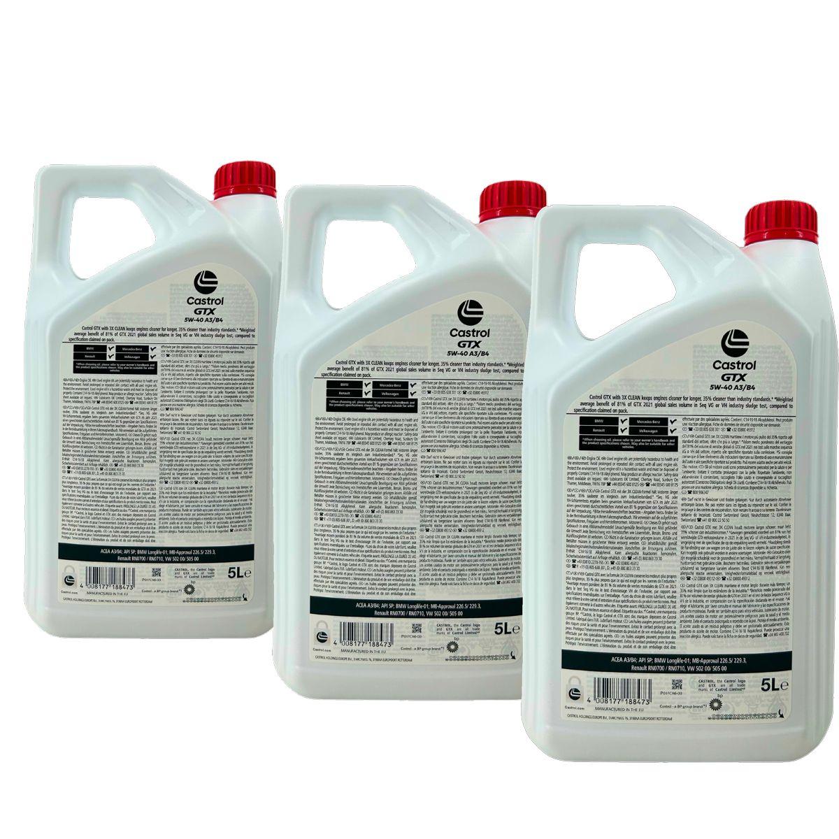 Castrol GTX 5W-40 A3/B4 3x5 Liter