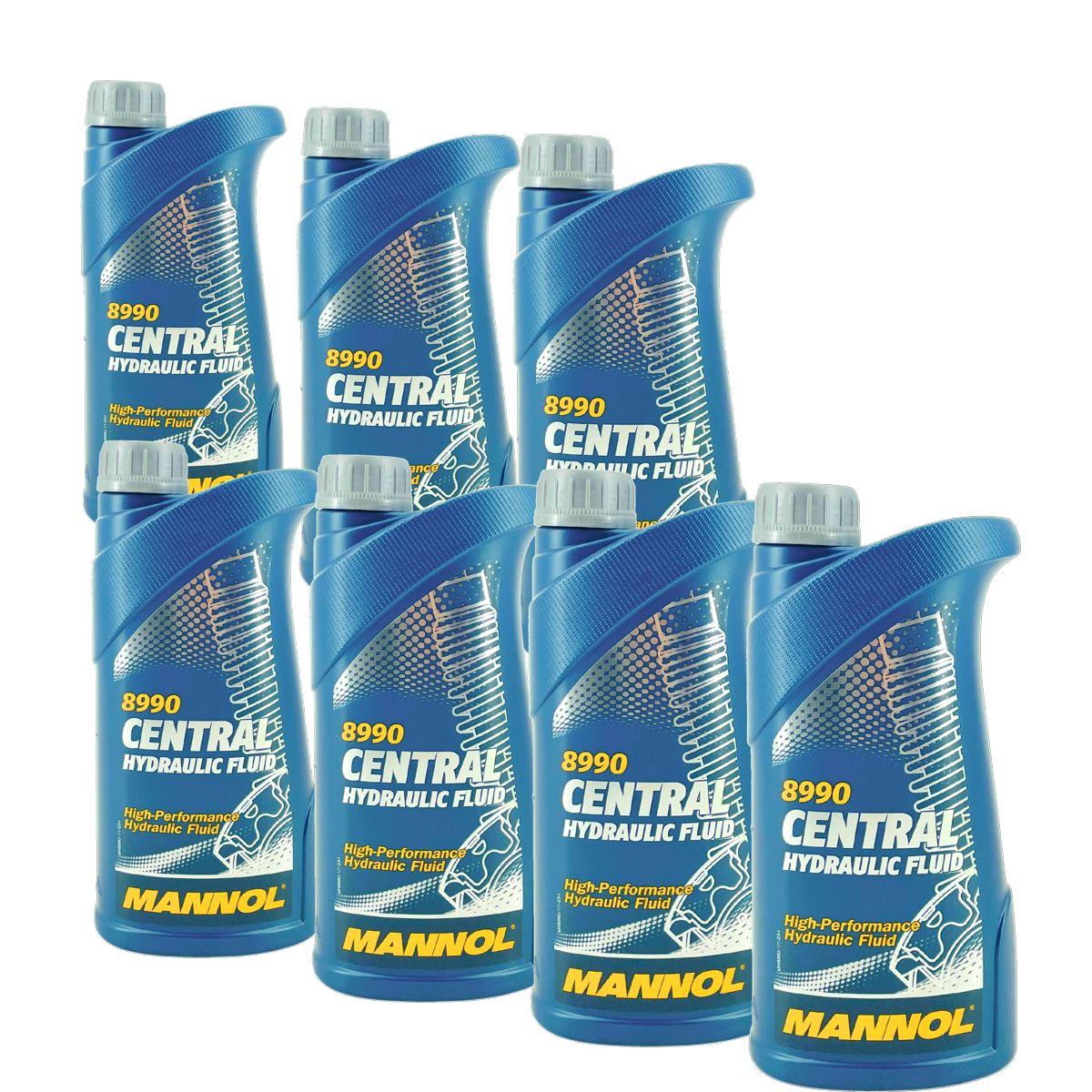 Mannol Central Hydraulic Fluid Hydrauliköl Servolenkungsöl 7x1 Liter