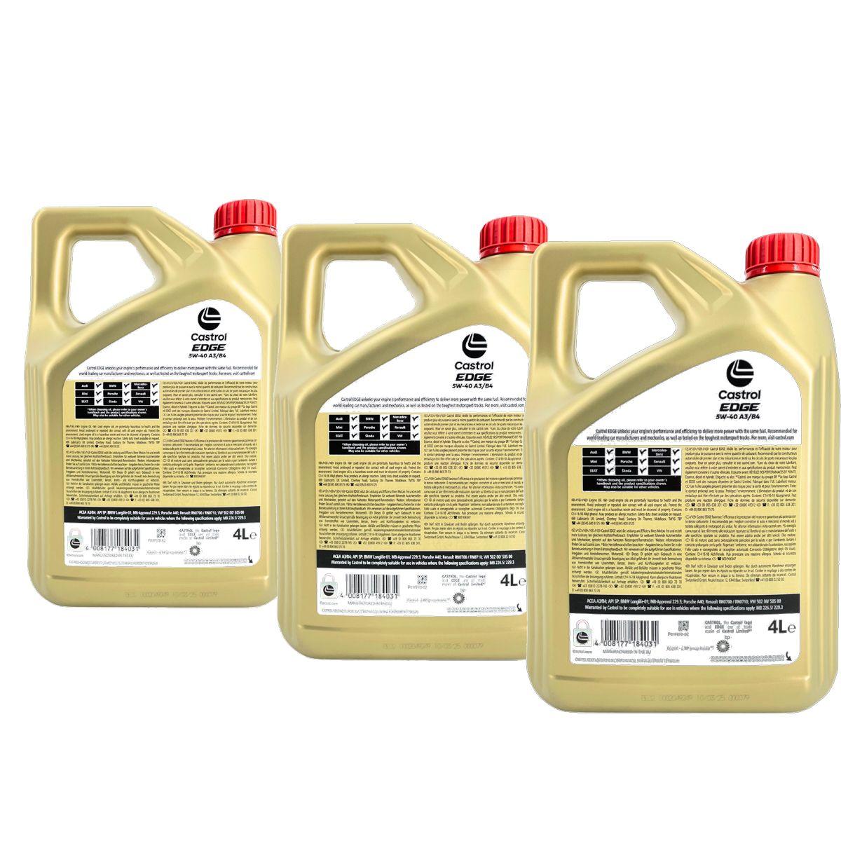 Castrol Edge 5W-40 A3/B4 3x4 Liter