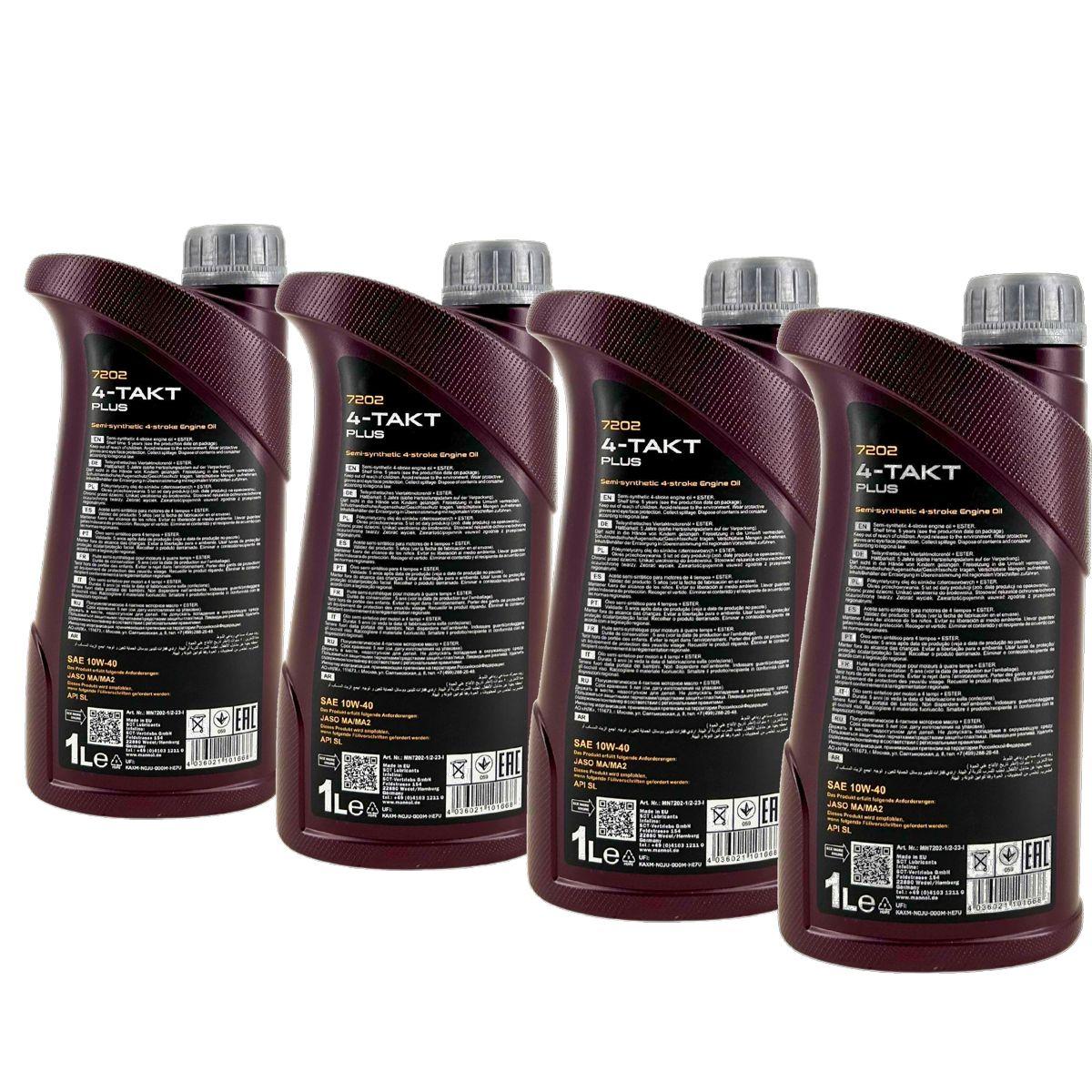 Mannol 4-Takt Plus 10W-40 4x1 Liter
