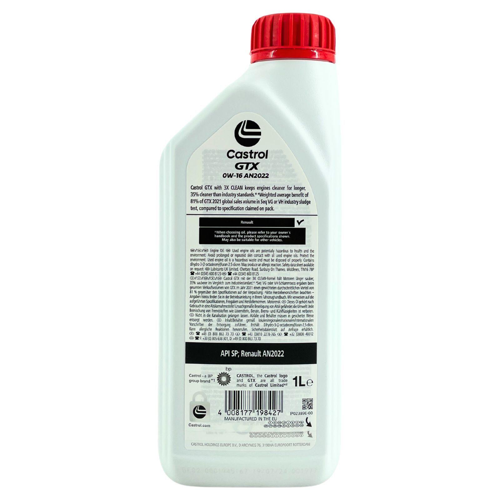 Castrol GTX 0W-16 AN2022 1 Liter