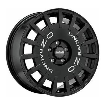 OZ RALLY RACING gloss black + silver lettering 8.0Jx19 5x108 ET42