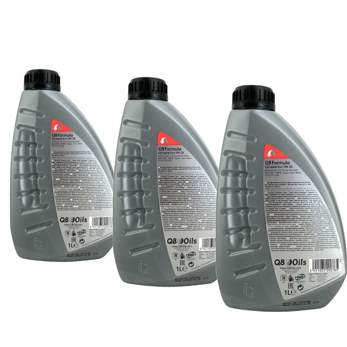 Q8 Formula Exclusive Eco 5W-20 3x1 Liter