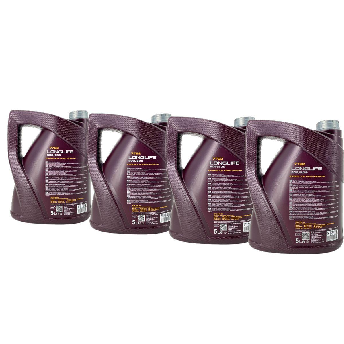 Mannol Longlife 508/509 0W-20 4x5 Liter