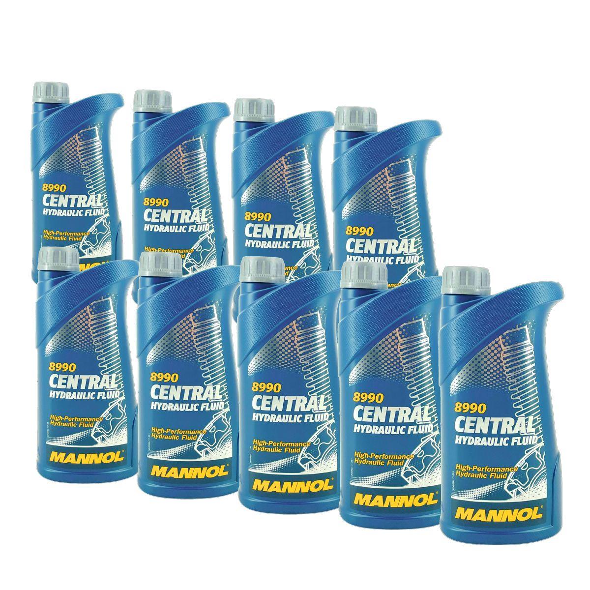 Mannol Central Hydraulic Fluid Hydrauliköl Servolenkungsöl 9x1 Liter