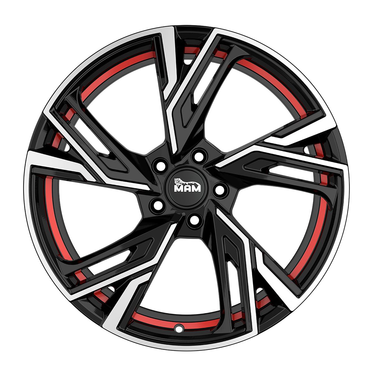 MAM MAM RS5 black front polished red inside 6.5Jx16 4x108 ET37