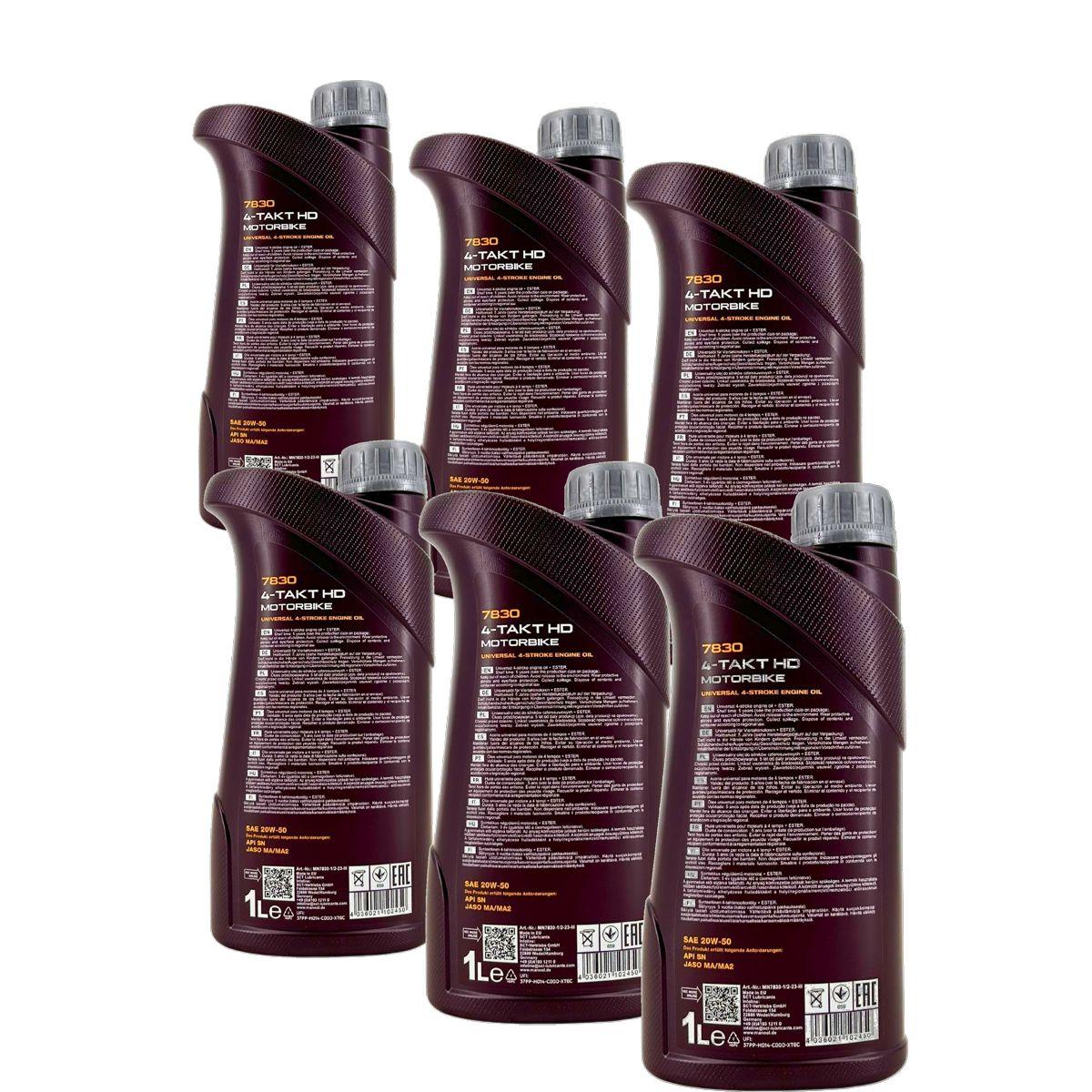 Mannol 4-Takt Motorbike HD 20W-50 6x1 Liter