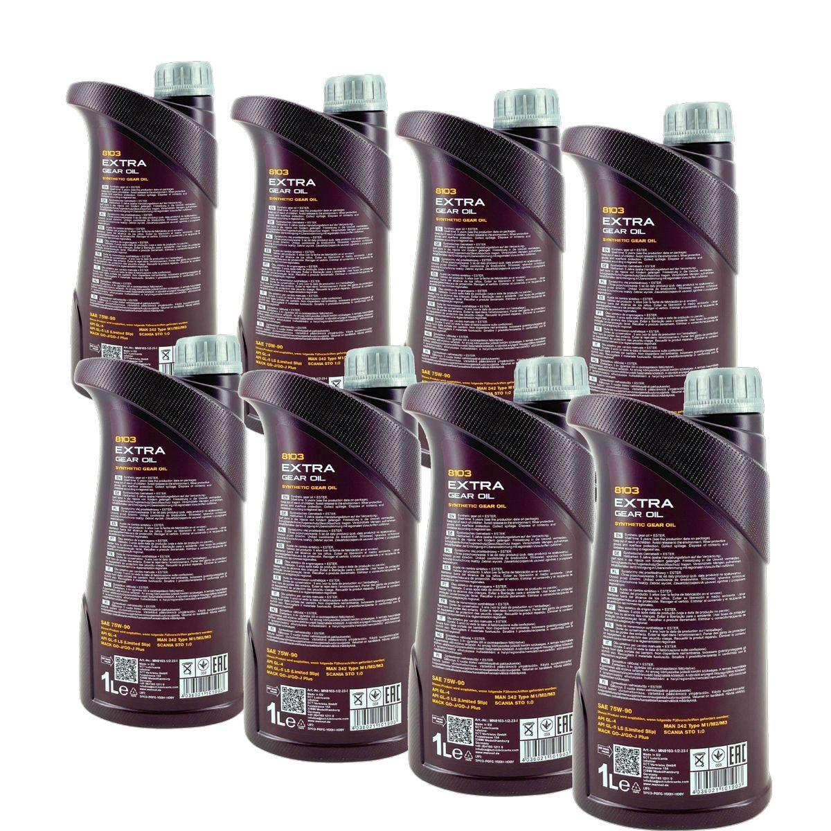 Mannol Extra Gear Oil Getriebeöl 75W-90 GL-4/GL-5 LS 8x1 Liter