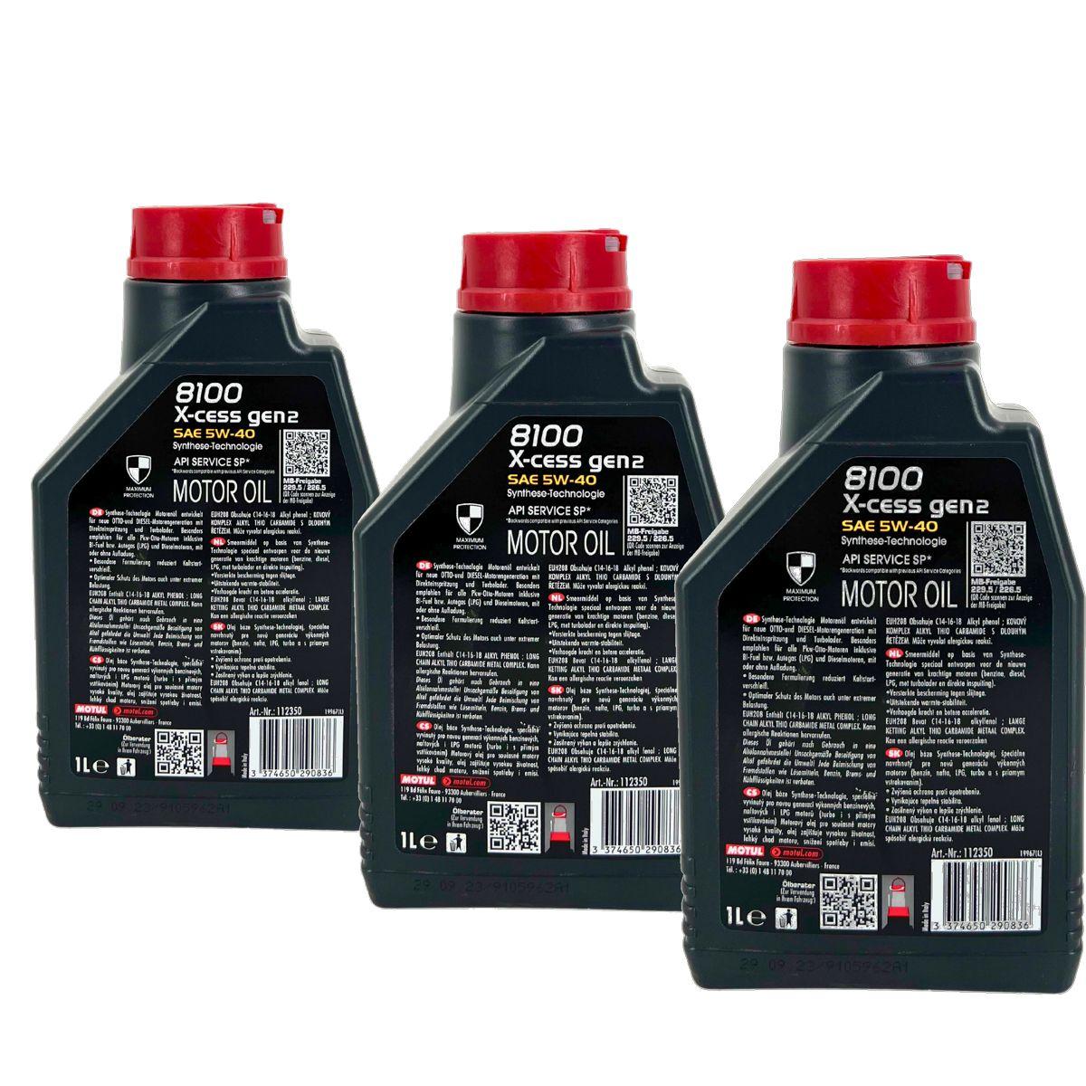 Motul 8100 X-cess GEN2 5W-40 3x1 Liter