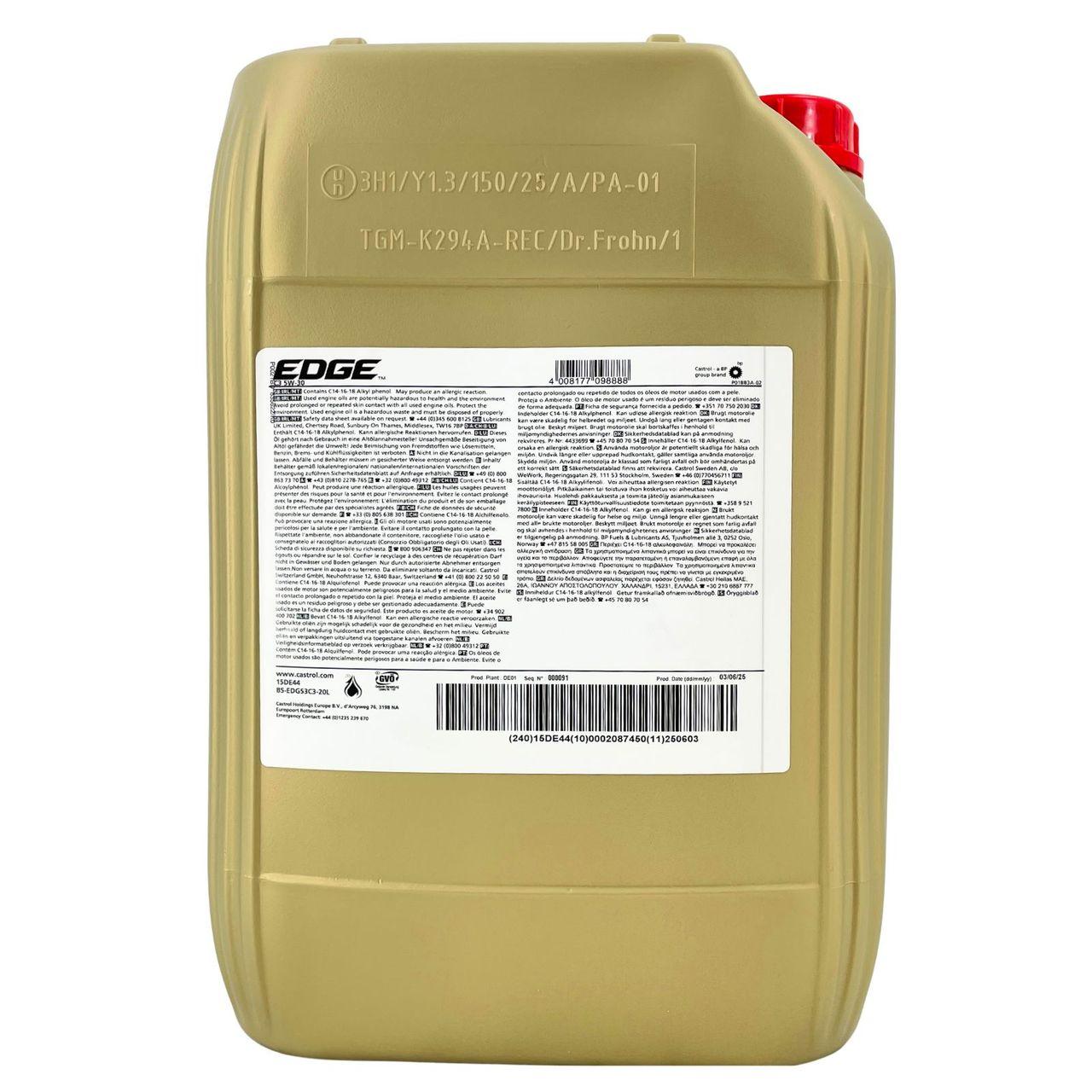 Castrol Edge 5W-30 C3 20 Liter