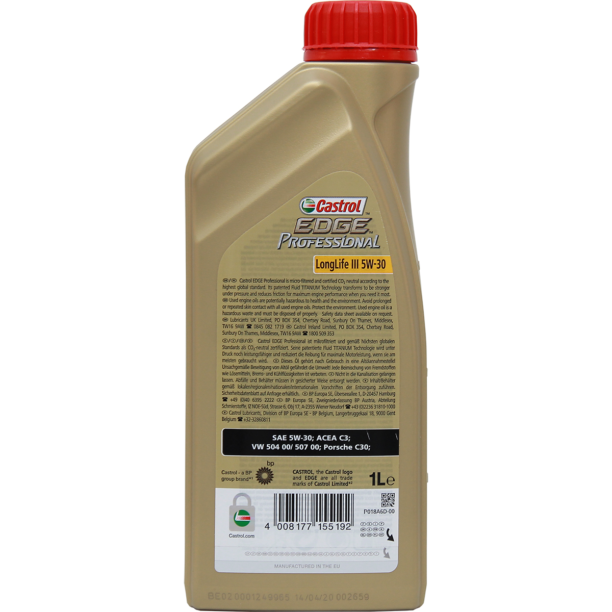 Castrol Edge Professional Fluid Titanium Longlife 3 5W-30 VW 1 Liter