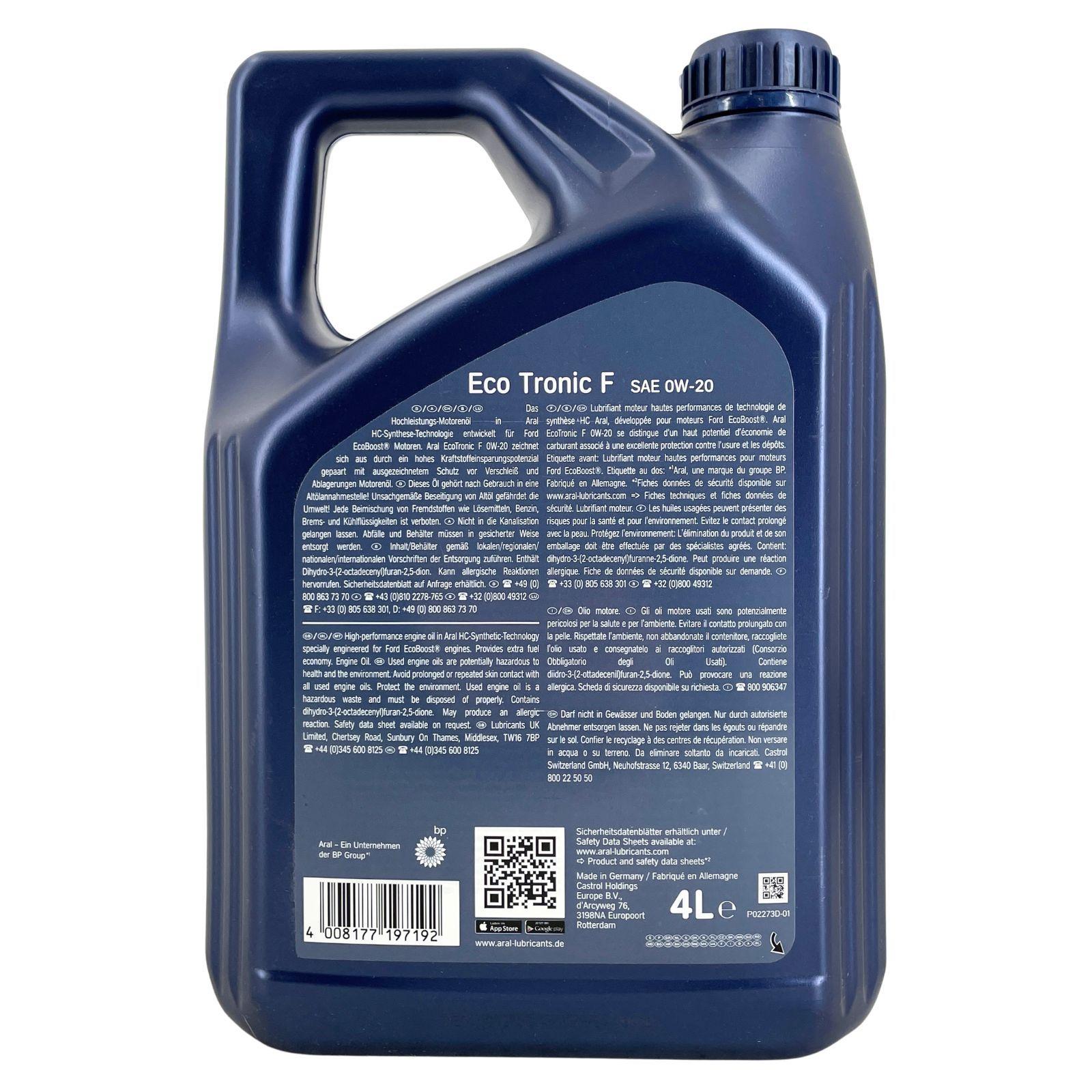 Aral EcoTronic F 0W-20 4 Liter