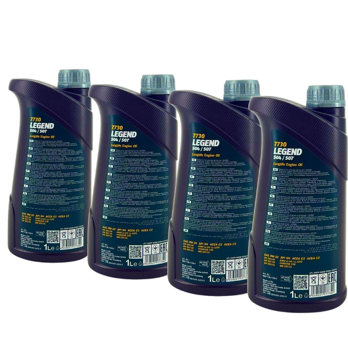 Mannol Legend 504/507 0W-30 4x1 Liter