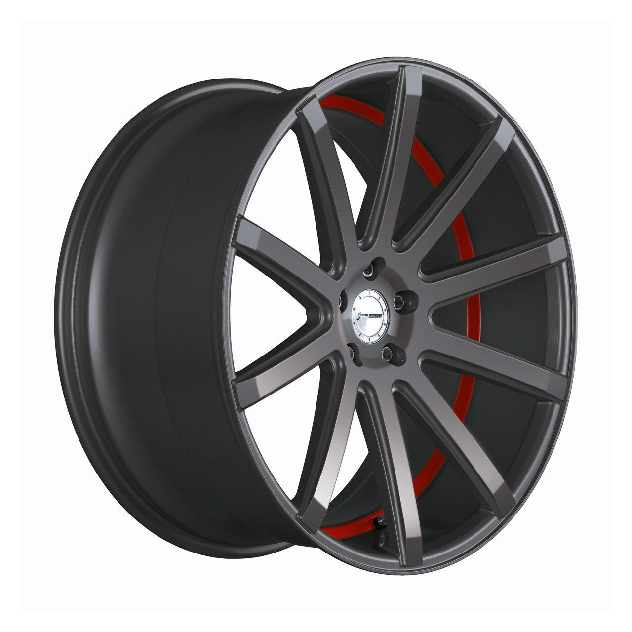 CORSPEED DEVILLE Gunmetal/ undercut Color Trim rot 10.5Jx22 5x112 ET15