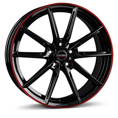 BORBET DESIGN LX black glossy rim red 8.0Jx18 5x112 ET40
