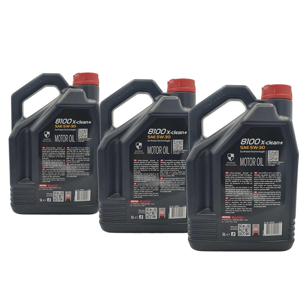 Motul 8100 X-clean+ 5W-30 3x5 Liter
