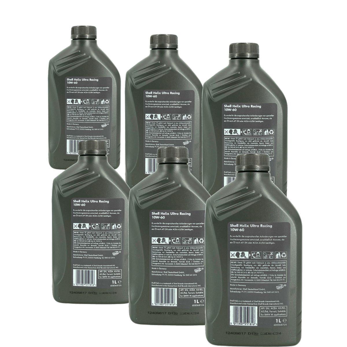 Shell Helix Ultra Racing 10W-60 6x1 Liter