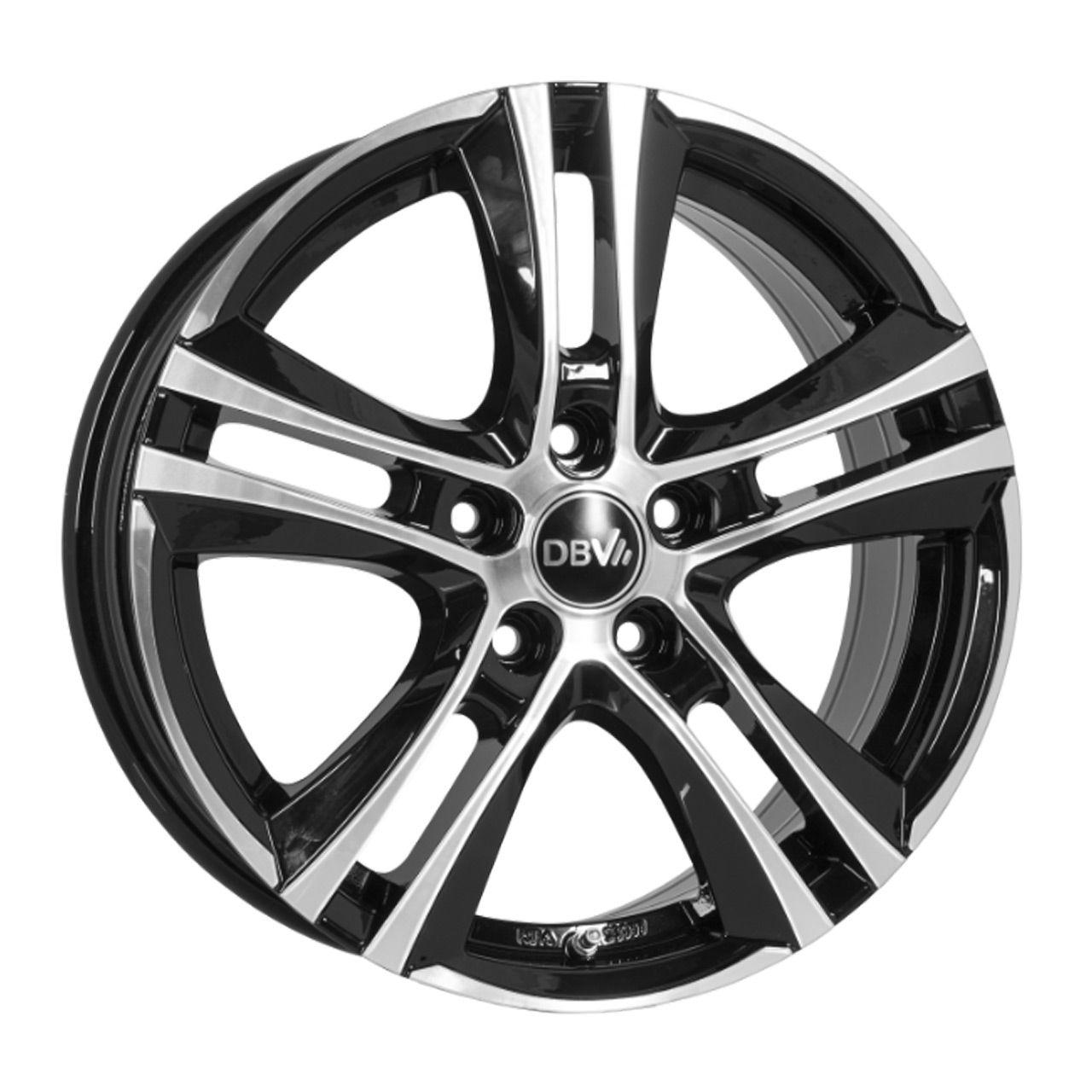 DBV ANDORRA II schwarz glänzend frontpoliert 6.5Jx16 5x108 ET47