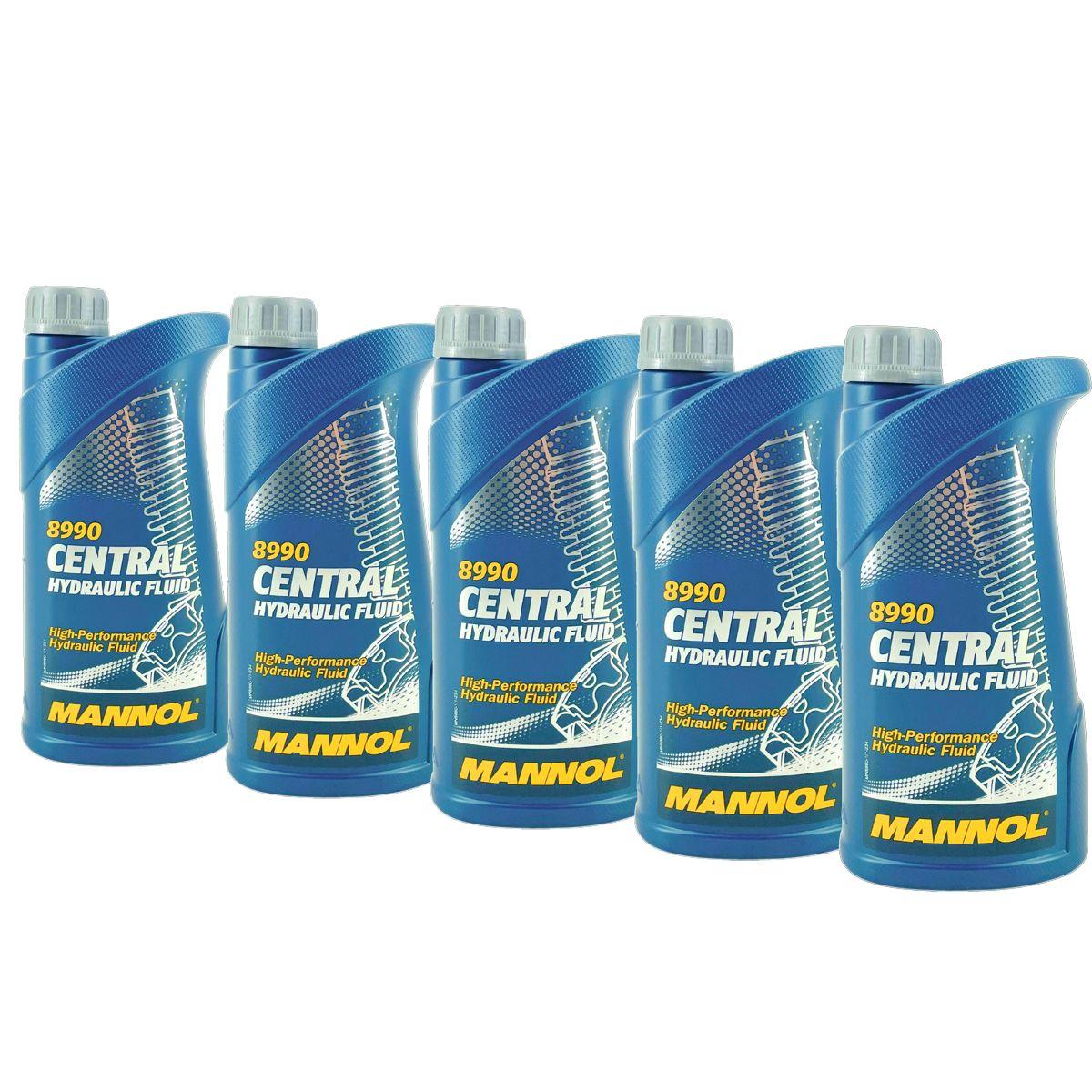 Mannol Central Hydraulic Fluid Hydrauliköl Servolenkungsöl 5x1 Liter