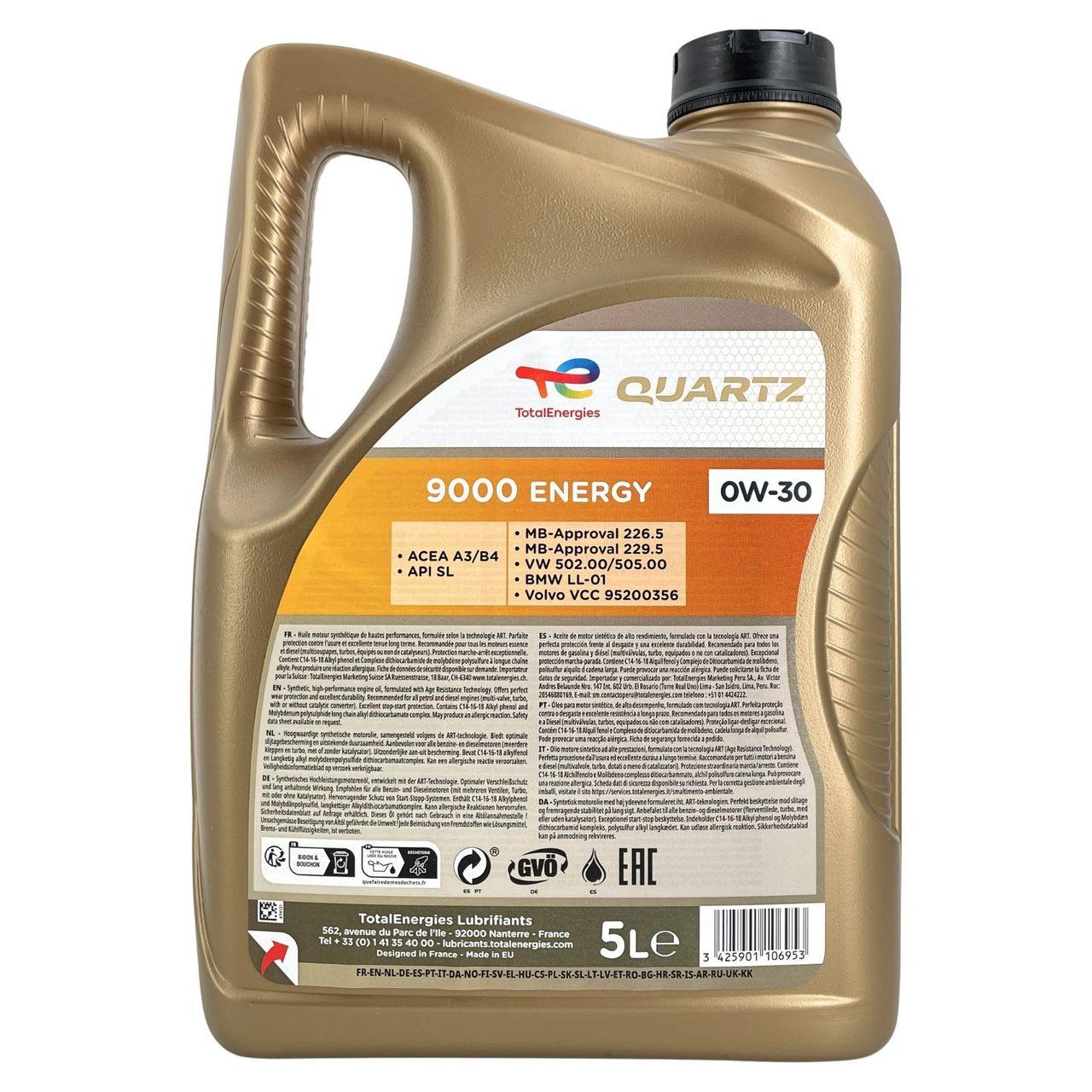 Total Quartz 9000 Energy 0W-30 5 Liter