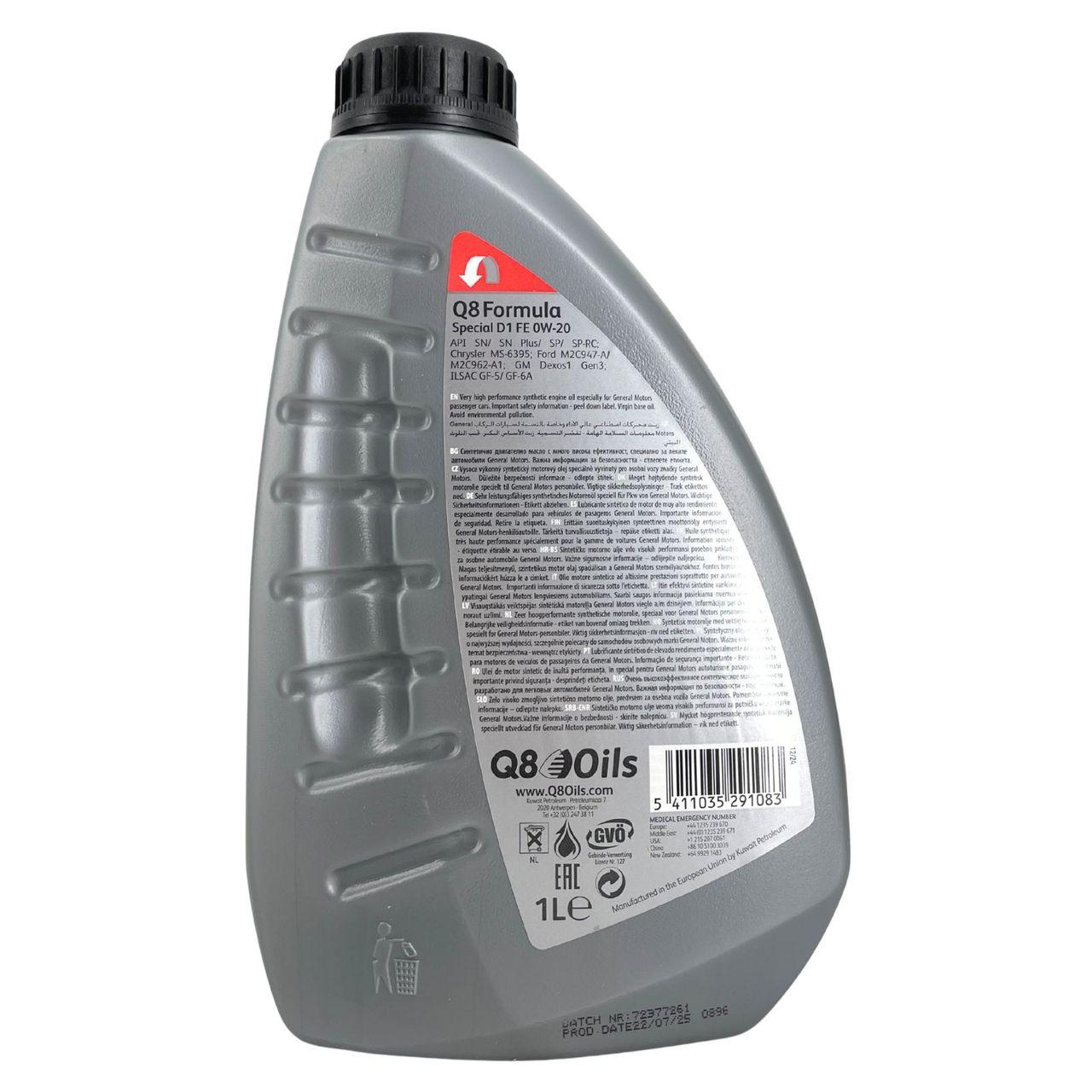 Q8 Formula Special D1 FE 0W-20 1 Liter